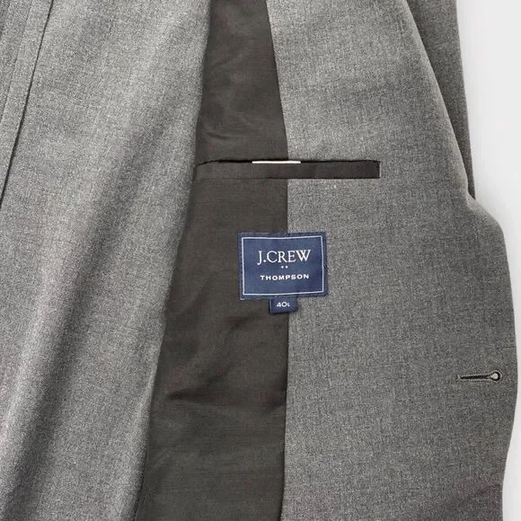 $498 J Crew Thompson Blazer Mens 40L Slim Chore Jacket Gray Melange Stretch '22